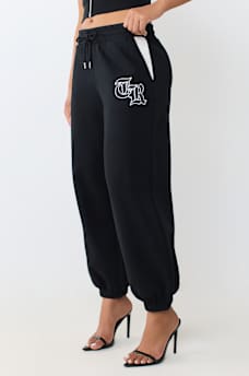CONTRAST PANELED MID RISE BAGGY JOGGER