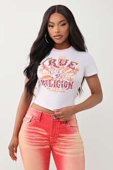 CAMISETA CORTA CL&Aacute;SICA CON CRISTALES, image 2