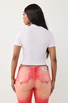 CAMISETA CORTA CL&Aacute;SICA CON CRISTALES, image 5