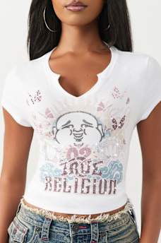 CAMISETA CON LATERAL FRUNCIDO Y MANGAS CASQUILLO RAGL&Aacute;N, image 1