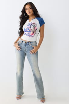 CONTRAST RAGLAN NOTCH BABY TEE