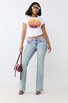 CRYSTAL PEACE SIGN  BABY TEE