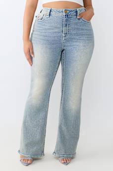 PLUS BECCA MID RISE TIGER SUPER T FLAP BOOTCUT JEAN