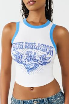 CRYSTAL RINGER RACER TANK TOP, image 1