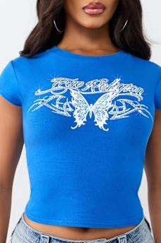 RUCHED CAP SLEEVE BABY TEE