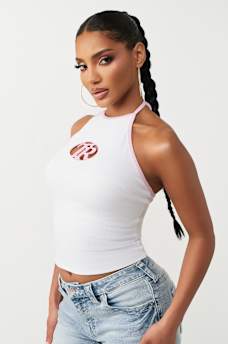 EMBROIDERED HALTER TOP, image 3