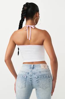 EMBROIDERED HALTER TOP, image 5