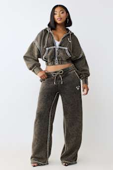 SUPER T WASHED LOW RISE STRAIGHT LEG PANT