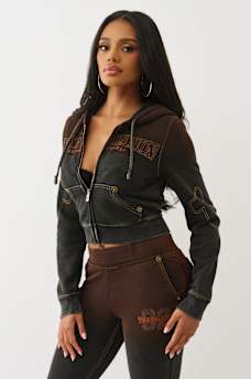 WASHED BIG T SHRUNKEN ZIP HOODIE, image 4