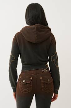 WASHED BIG T SHRUNKEN ZIP HOODIE, image 5