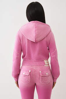 WASHED BIG T SHRUNKEN ZIP HOODIE, image 5