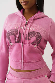 WASHED BIG T SHRUNKEN ZIP HOODIE, image 1