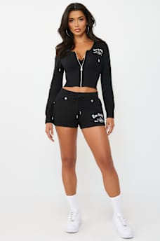 JOEY MID RISE CRYSTAL SWEATSHORT, image 3