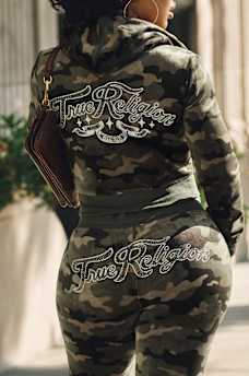 CAMO VELOUR BOOTCUT SWEATPANT, image 3