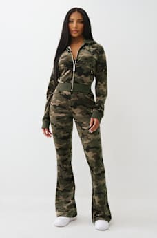 CAMO VELOUR BOOTCUT SWEATPANT, image 6