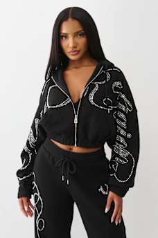 CRYSTAL ZIP UP HOODIE, image 2