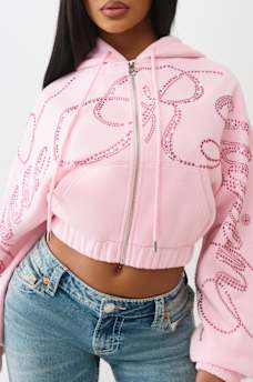 CRYSTAL ZIP UP HOODIE