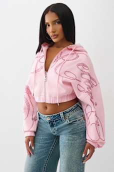 CRYSTAL ZIP UP HOODIE