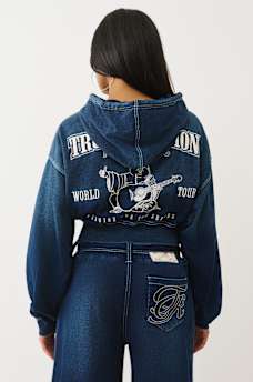 WASHED INDIGO PULLOVER HOODIE, image 6