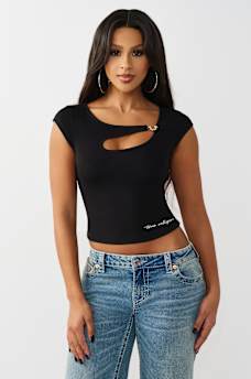 CRYSTAL HORSESHOE CUT-OUT TOP, image 2