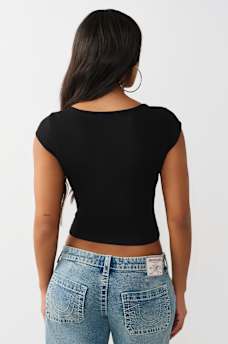 CRYSTAL HORSESHOE CUT-OUT TOP, image 5