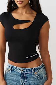 CRYSTAL HORSESHOE CUT-OUT TOP, image 1