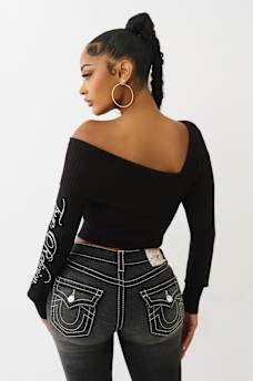 ASYMMETRICAL OFF-THE-SHOULDER SWEATER, image 5