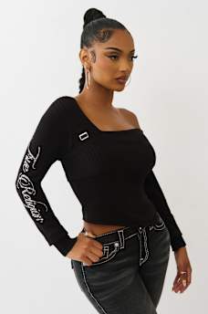 ASYMMETRICAL OFF-THE-SHOULDER SWEATER, image 1