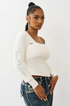 ASYMMETRICAL OFF-THE-SHOULDER SWEATER, image 2