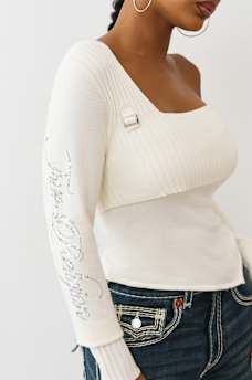 ASYMMETRICAL OFF-THE-SHOULDER SWEATER, image 4