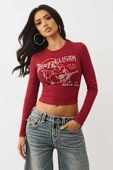 PRINTED BUDDHA LONG SLEEVE BABY TEE, image 2