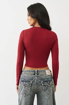 PRINTED BUDDHA LONG SLEEVE BABY TEE, image 5