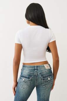 CRYSTAL WINGED LOGO BABY TEE, image 6