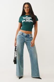 CRYSTAL WINGED LOGO BABY TEE, image 3