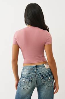 CRYSTAL WINGED LOGO BABY TEE, image 5