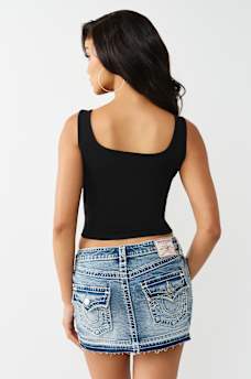PRINTED RIBBED TANK TOP, image 5