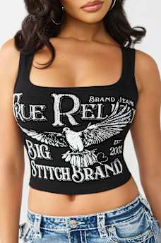 PRINTED RIBBED TANK TOP, image 1