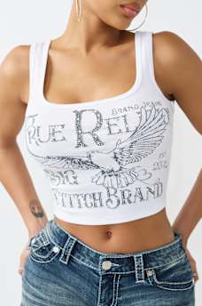 PRINTED RIBBED TANK TOP, image 2