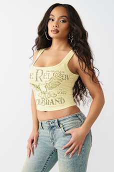 PRINTED RIBBED TANK TOP, image 4