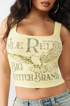 PRINTED RIBBED TANK TOP, image 1