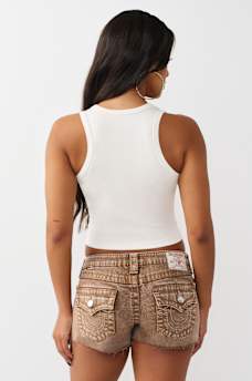 APPLIQU&Eacute; LACE-UP TANK