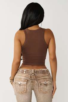 APPLIQU&Eacute; LACE-UP TANK, image 5