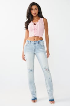 APPLIQU&Eacute; LACE-UP TANK, image 3