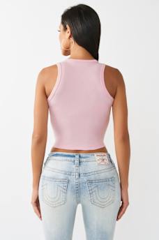 APPLIQU&Eacute; LACE-UP TANK, image 5