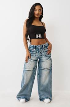 JESSIE BIG T SNAP BAGGY JEAN, image 2