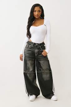 BAILEY FAUX LEATHER BARREL PANT, image 3