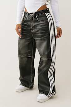 BAILEY FAUX LEATHER BARREL PANT, image 4