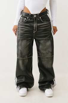 BAILEY FAUX LEATHER BARREL PANT, image 5