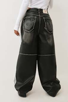 BAILEY FAUX LEATHER BARREL PANT, image 9