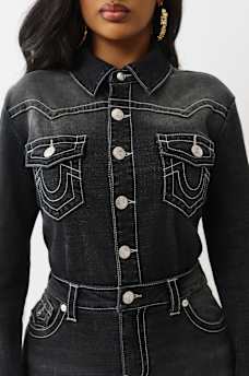 BUTTON UP LONG SLEEVE DENIM DRESS, image 5